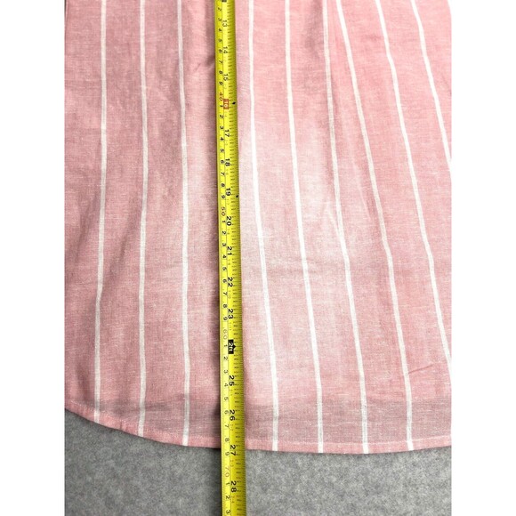 G by Giuliana Shirt Womens Small Pink Striped Button Front Casual Soft Everyday - Picture 8 of 16